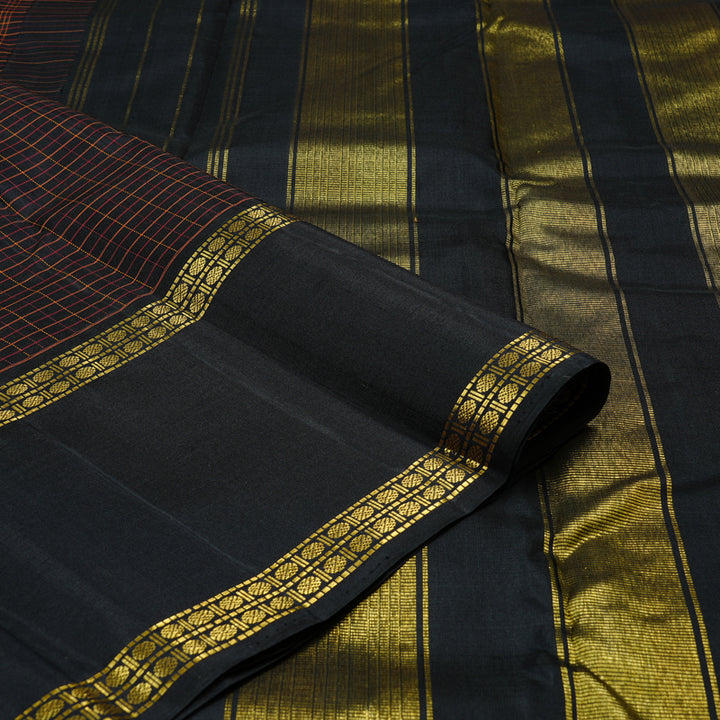 Hayagrivas Handloom Kanjivaram Silk Saree in Regal Black KBD2037C4-3