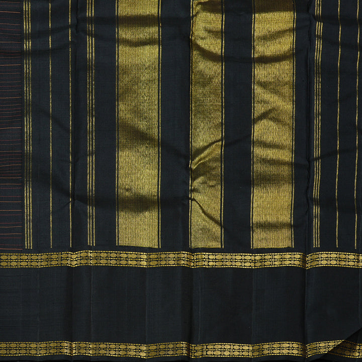 Hayagrivas Handloom Kanjivaram Silk Saree in Regal Black KBD2037C4-3