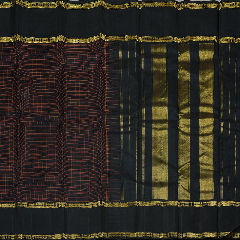 Hayagrivas Handloom Kanjivaram Silk Saree in Regal Black KBD2037C4-3