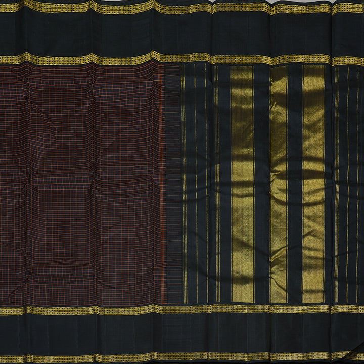 Hayagrivas Handloom Kanjivaram Silk Saree in Regal Black KBD2037C4-3