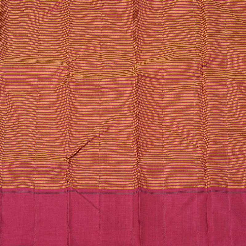 Hayagrivas Maroon With Yellow Checks Handloom Kanjivaram Silk Saree with Maroon Border KBD2037C4-5