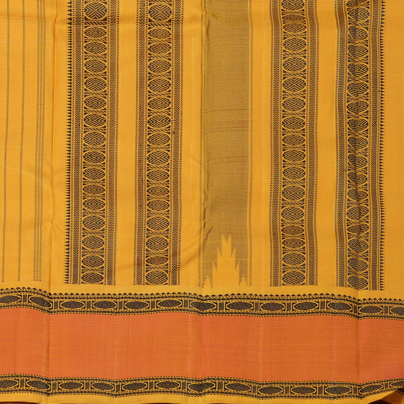 Hayagrivas Handloom Kanjivaram Silk Saree in Elegant Black And White Muted Checks KBD2037C9-1