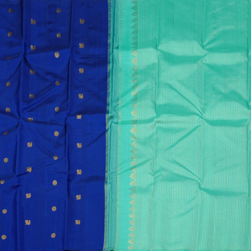 Hayagrivas Blue Handloom Kanjivaram Silk Saree KBD2038C2-1