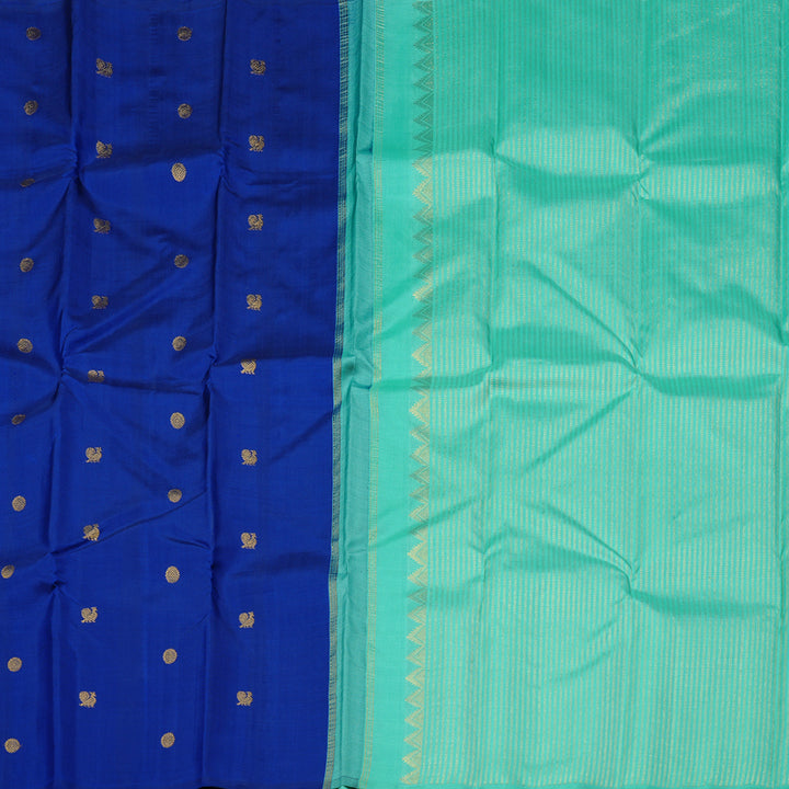Hayagrivas Blue Handloom Kanjivaram Silk Saree KBD2038C2-1