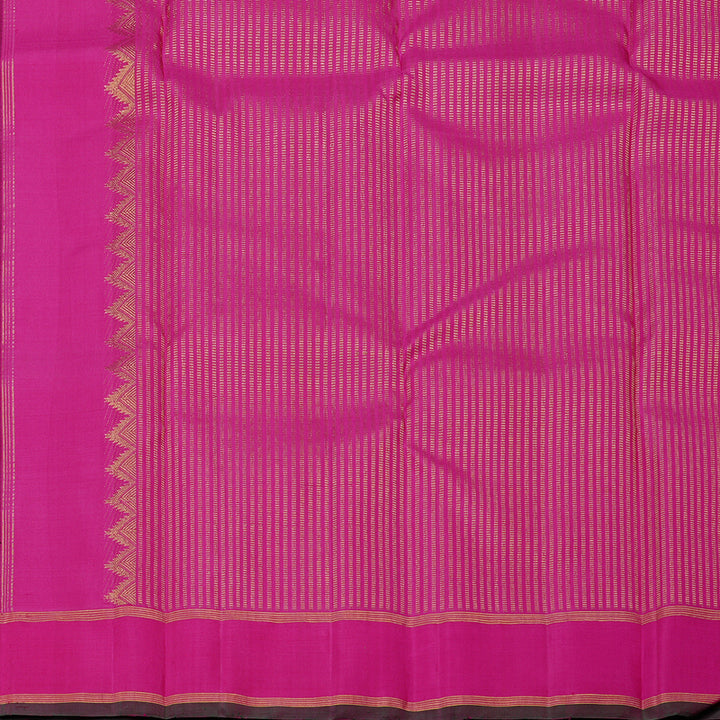 Hayagrivas Dark Purple Handloom Kanjivaram Silk Saree with Pink Border KBD2038C2-3