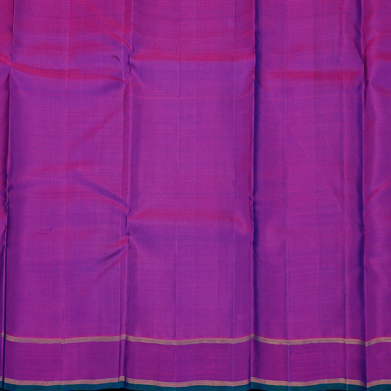 Hayagrivas Peacock Blue Handloom Kanjivaram Silk Saree with Purple Border KBE2038C2-6