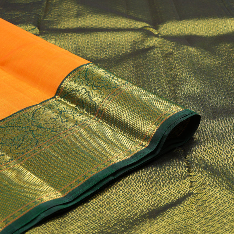 Hayagrivas Handloom Kanjivaram Silk Saree in Enchanting Mango Yellow KBD2038C4-1