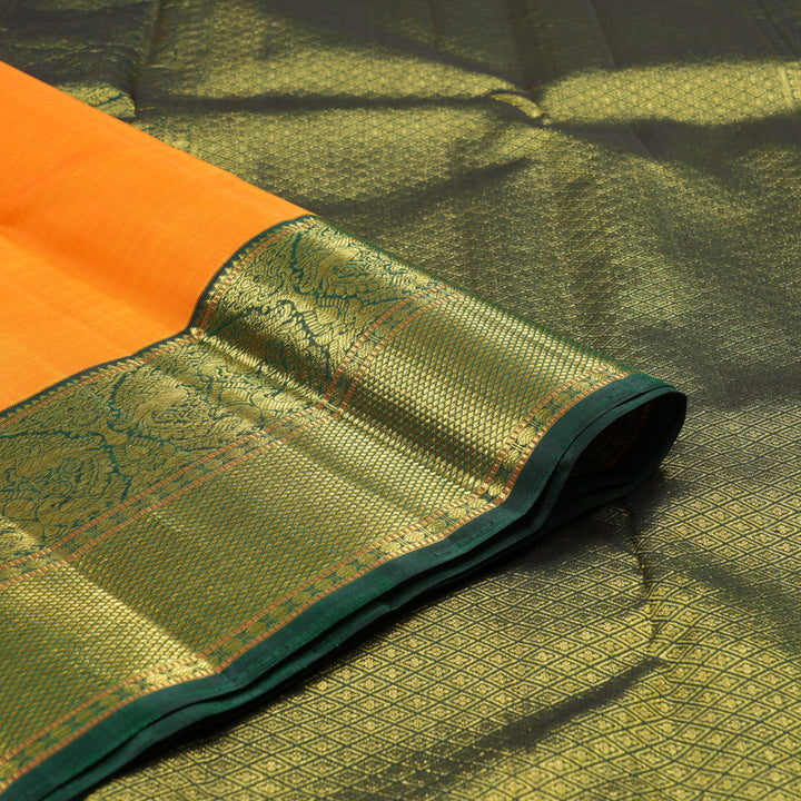 Hayagrivas Handloom Kanjivaram Silk Saree in Enchanting Mango Yellow KBD2038C4-1