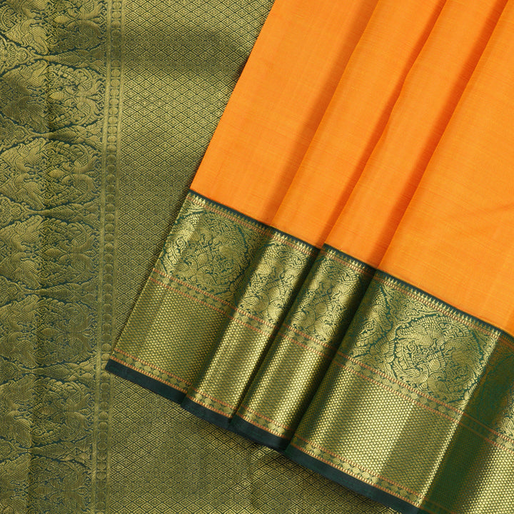 Hayagrivas Handloom Kanjivaram Silk Saree in Enchanting Mango Yellow KBD2038C4-1