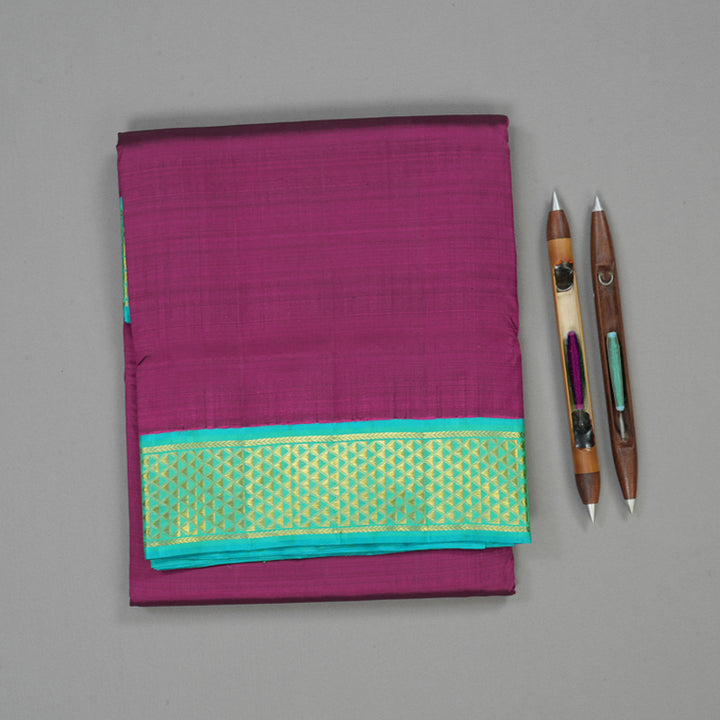 Hayagrivas Handloom Wine Purple Ten Yards Silk Madisar KBD2039C2-2