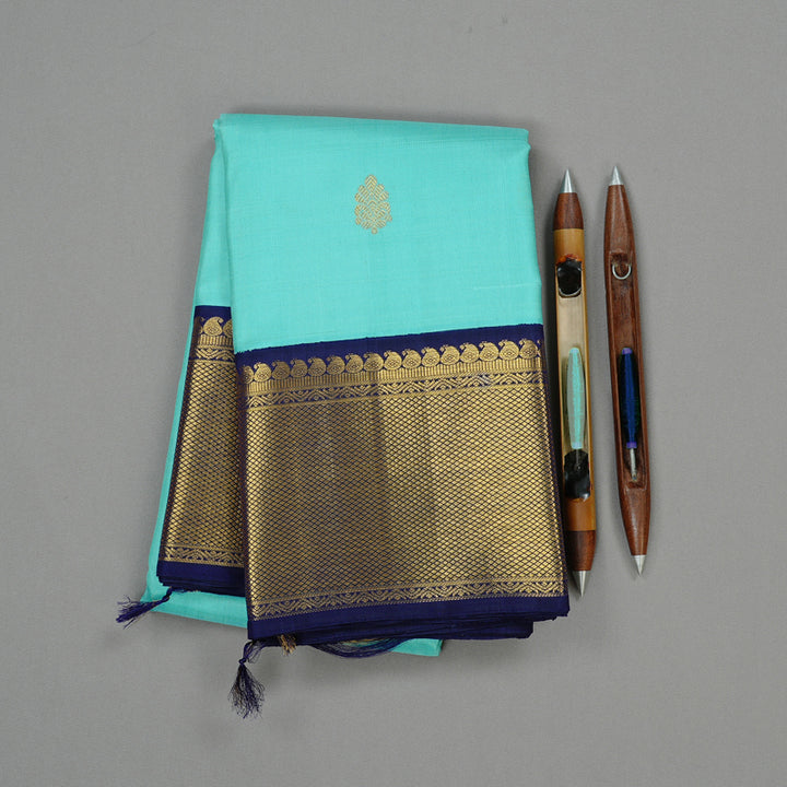 Hayagrivas Handloom Kanjivaram Silk Saree in Enchanting Sky Blue KBD2040C2-3