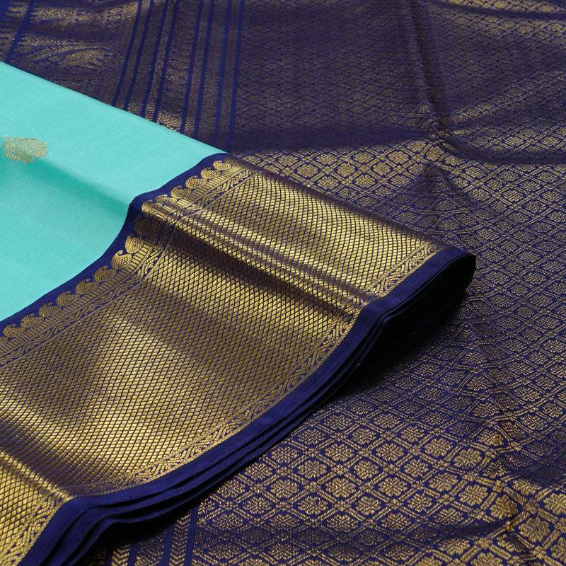 Hayagrivas Handloom Kanjivaram Silk Saree in Enchanting Sky Blue KBD2040C2-3