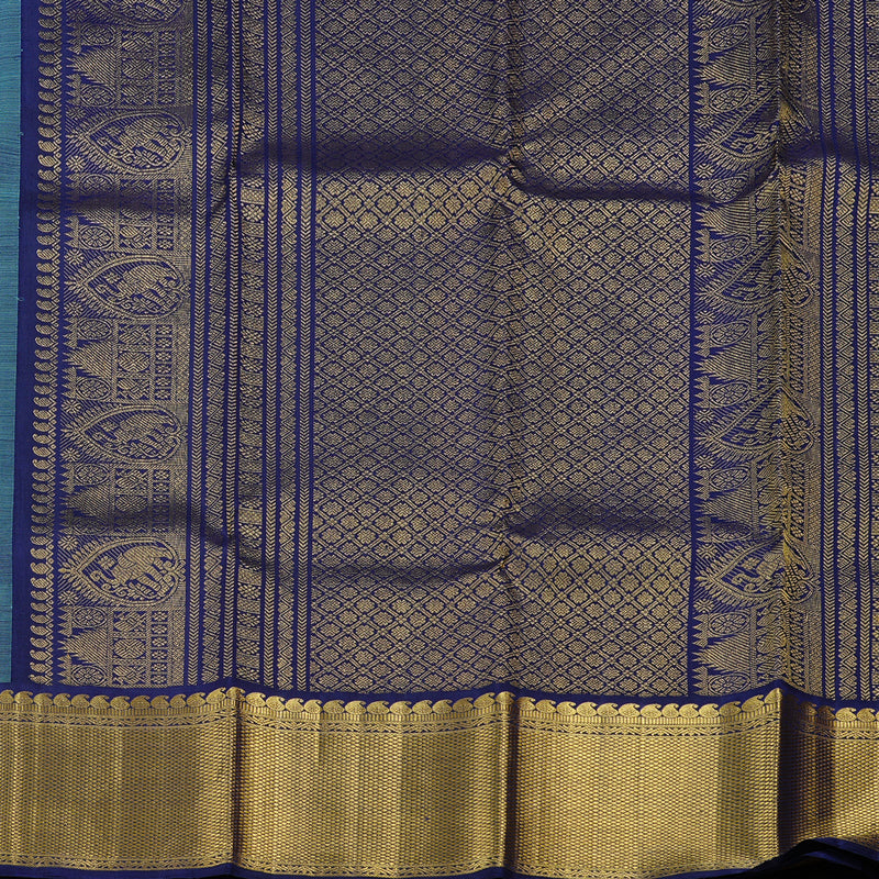 Hayagrivas Handloom Kanjivaram Silk Saree in Enchanting Sky Blue KBD2040C2-3