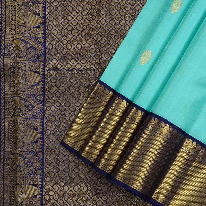 Hayagrivas Handloom Kanjivaram Silk Saree in Enchanting Sky Blue KBD2040C2-3