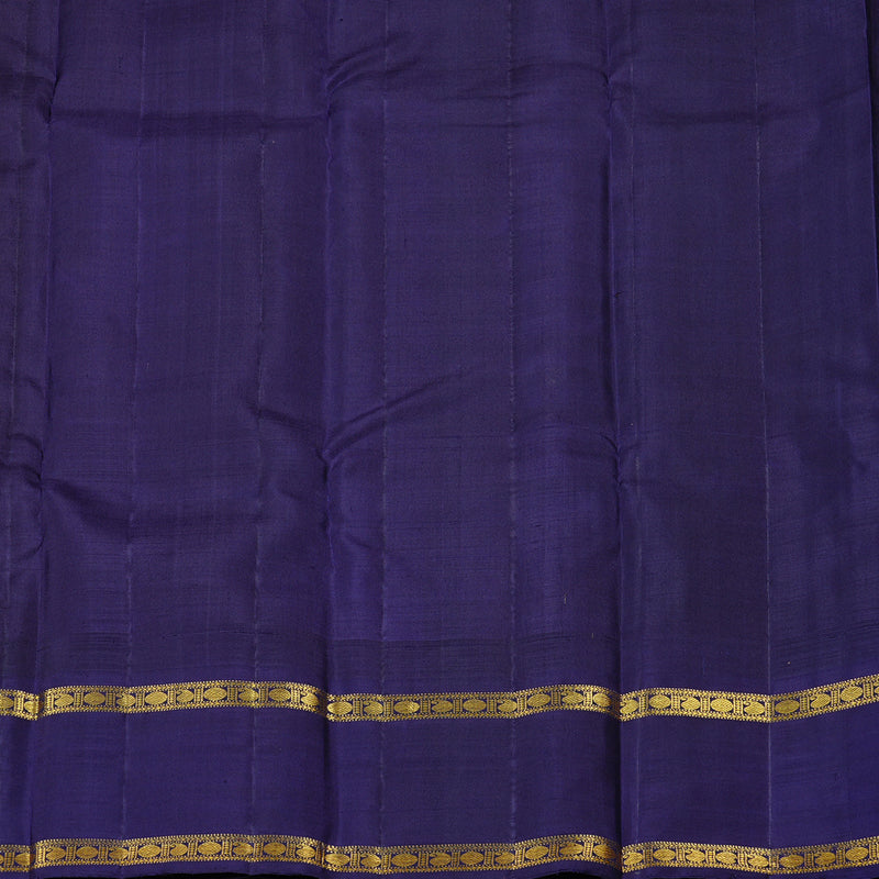 Hayagrivas Yellow Handloom Kanjivaram Silk Saree with Blue Border KBD2040C3-1