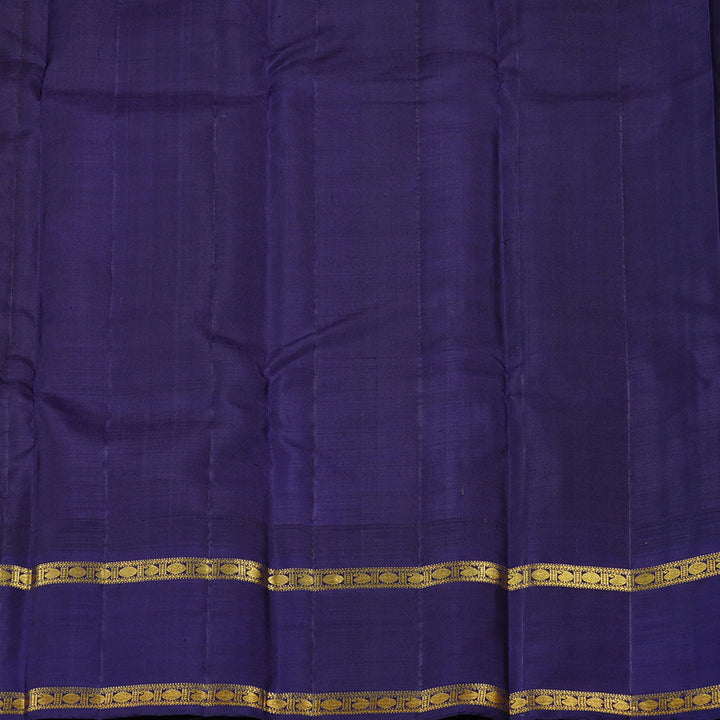 Hayagrivas Yellow Handloom Kanjivaram Silk Saree with Blue Border KBD2040C3-1
