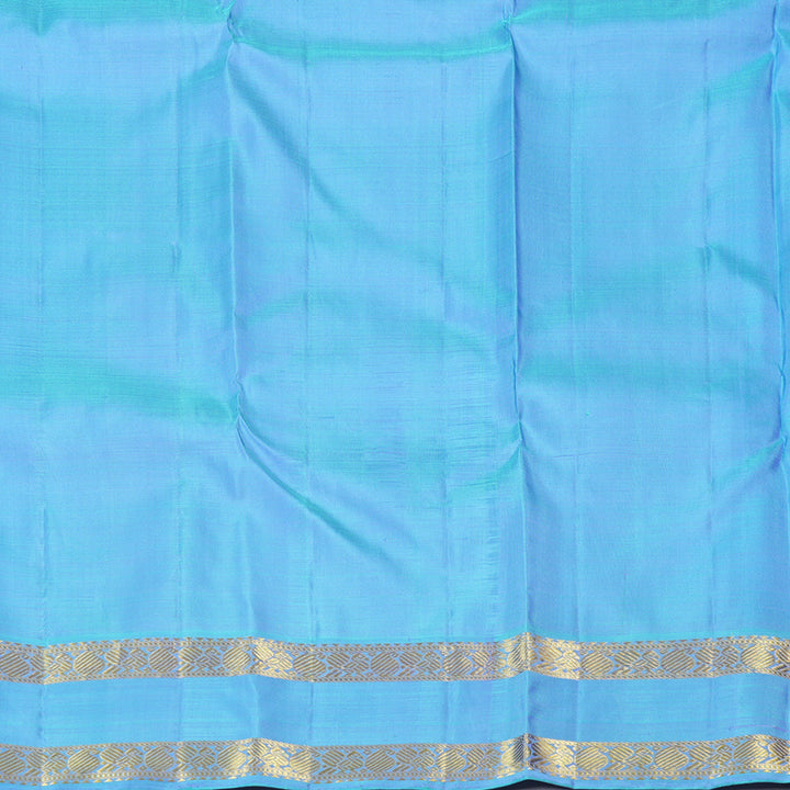 Hayagrivas Lavender Handloom Kanjivaram Silk Saree with Sea Blue Border KBD2041C2-1