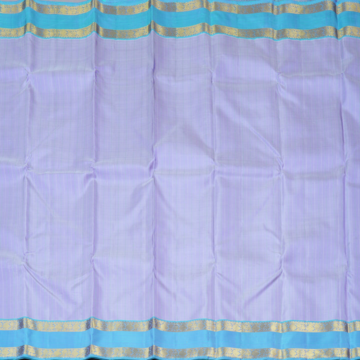 Hayagrivas Lavender Handloom Kanjivaram Silk Saree with Sea Blue Border KBD2041C2-1