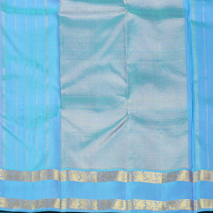 Hayagrivas Lavender Handloom Kanjivaram Silk Saree with Sea Blue Border KBD2041C2-1