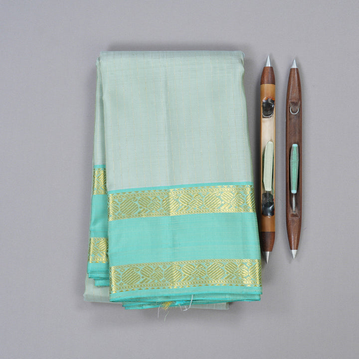 Hayagrivas Handloom Kanjivaram Silk Saree in Delicate Light Pastel Green KBD2041C2-2
