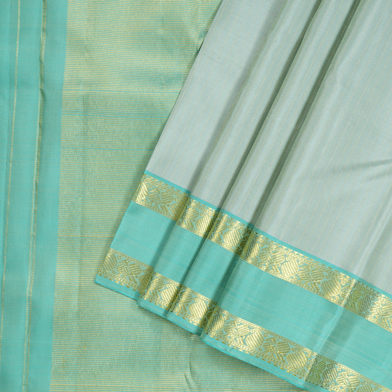 Hayagrivas Handloom Kanjivaram Silk Saree in Delicate Light Pastel Green KBD2041C2-2