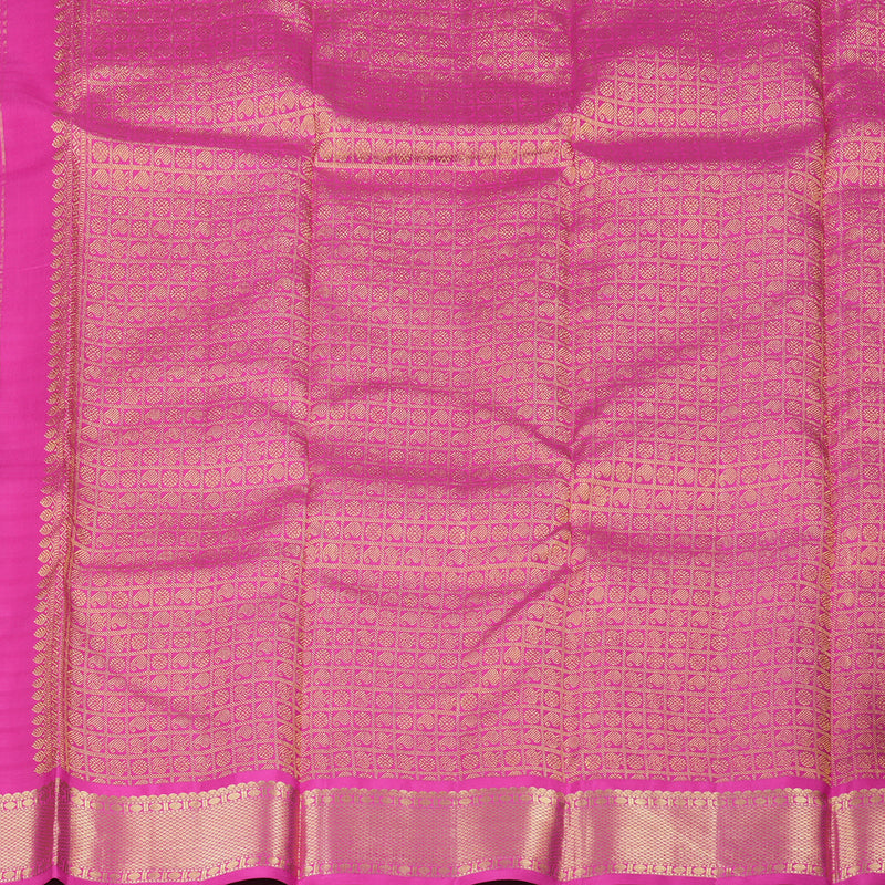 Hayagrivas Multi Colour Checks Handloom Kanjivaram Silk Saree with Multi Colour Border KBD2046C1-1