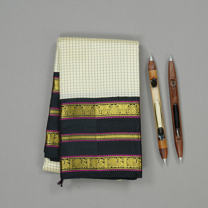 Hayagrivas Handloom Kanjivaram Silk Saree in Pristine White KBD2046C5-1