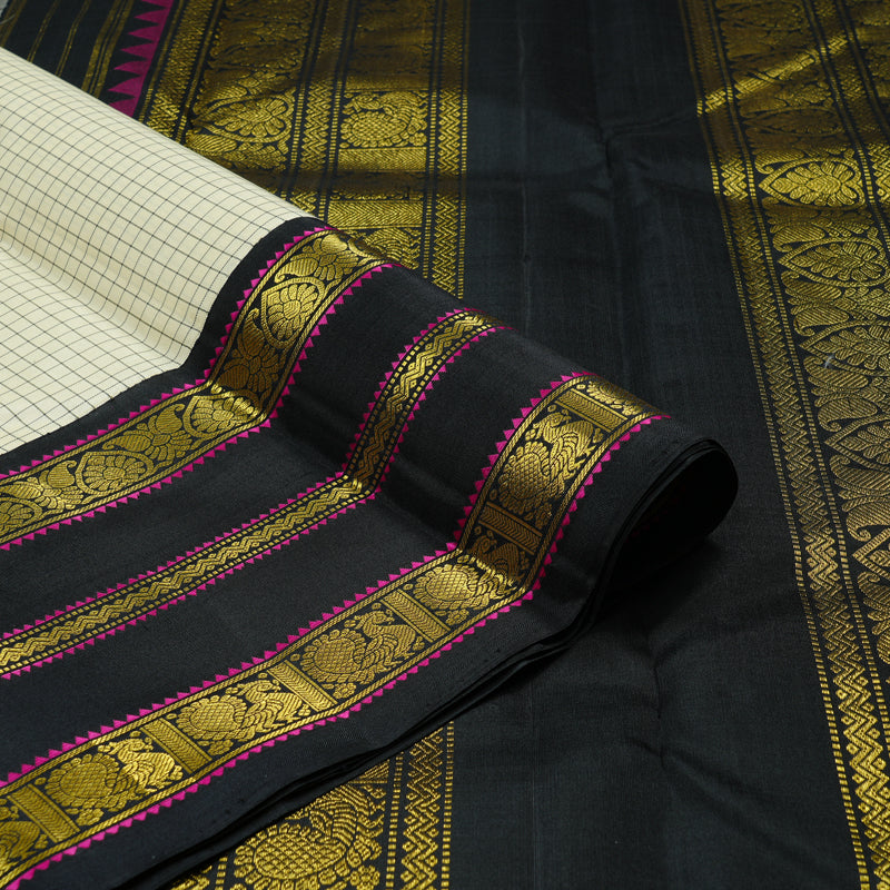 Hayagrivas Handloom Kanjivaram Silk Saree in Pristine White KBD2046C5-1