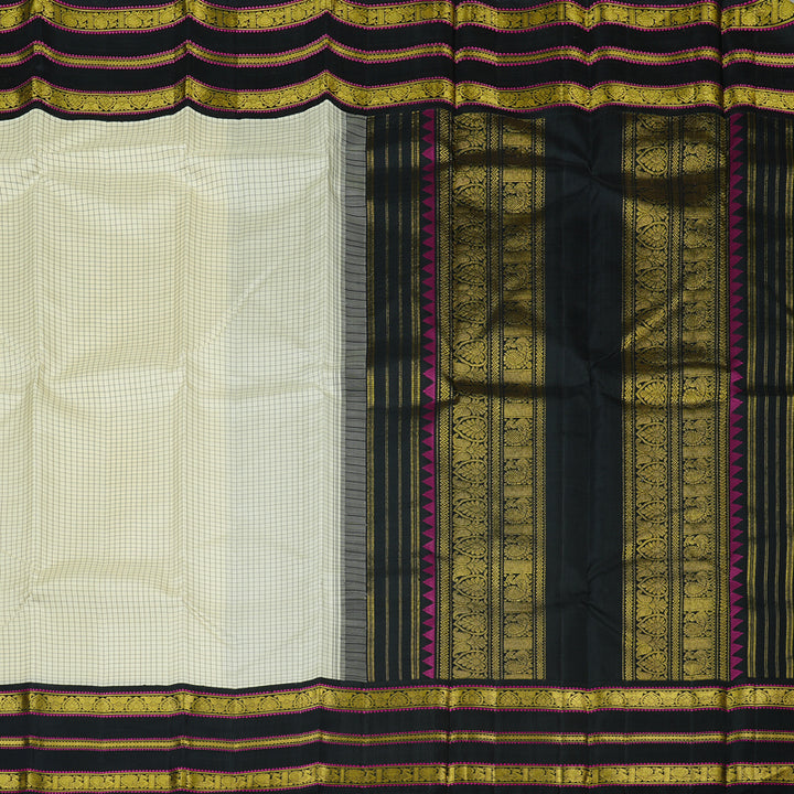 Hayagrivas Handloom Kanjivaram Silk Saree in Pristine White KBD2046C5-1