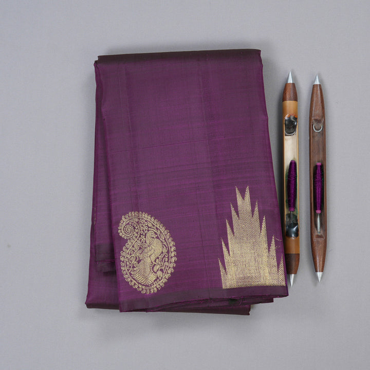 Hayagrivas Handloom Kanjivaram Silk Saree in Majestic Purple KBD2051C1-1