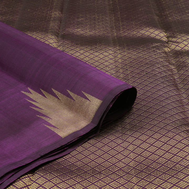 Hayagrivas Handloom Kanjivaram Silk Saree in Majestic Purple KBD2051C1-1
