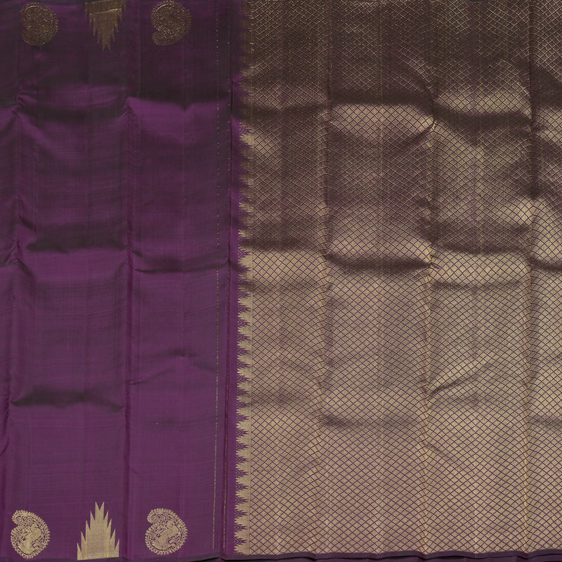 Hayagrivas Handloom Kanjivaram Silk Saree in Majestic Purple KBD2051C1-1