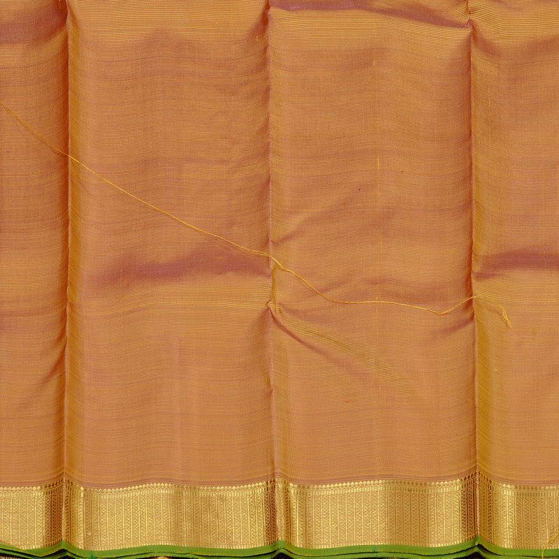 Hayagrivas Mustard Yellow Handloom Kanjivaram Silk Saree with Dual Tone (Pink With Yellow) Border KBD2053C2-1