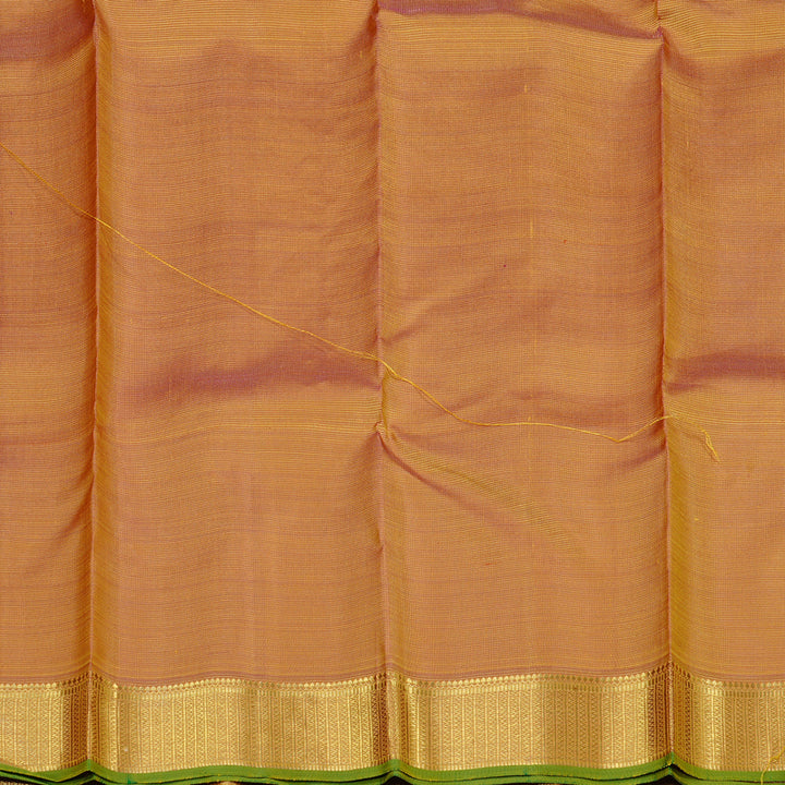 Hayagrivas Mustard Yellow Handloom Kanjivaram Silk Saree with Dual Tone (Pink With Yellow) Border KBD2053C2-1
