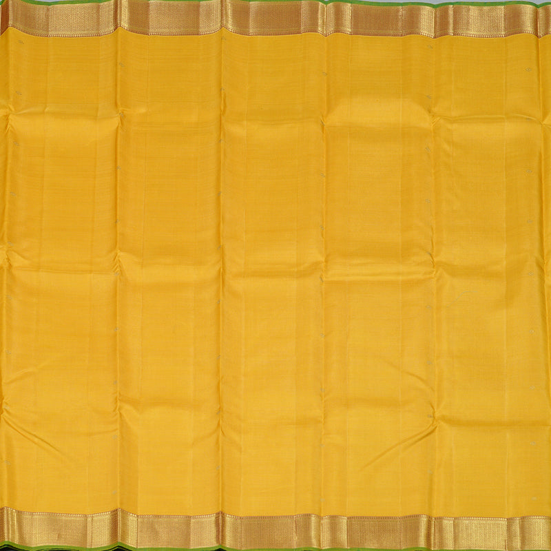 Hayagrivas Mustard Yellow Handloom Kanjivaram Silk Saree with Dual Tone (Pink With Yellow) Border KBD2053C2-1