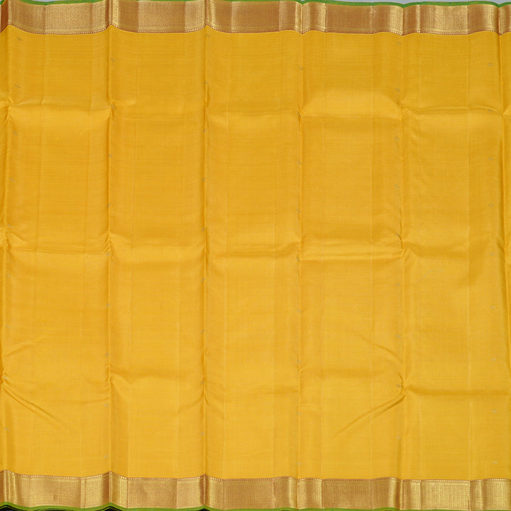 Hayagrivas Mustard Yellow Handloom Kanjivaram Silk Saree with Dual Tone (Pink With Yellow) Border KBD2053C2-1