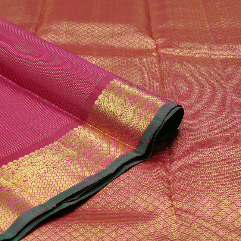 Hayagrivas Reddish Pink Handloom Kanjivaram Silk Saree KBD2060C2-1
