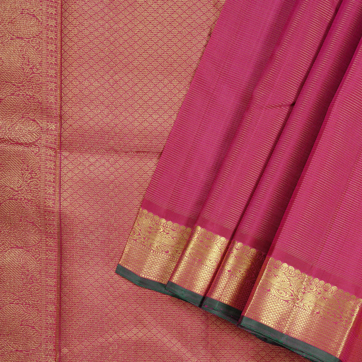 Hayagrivas Reddish Pink Handloom Kanjivaram Silk Saree KBD2060C2-1