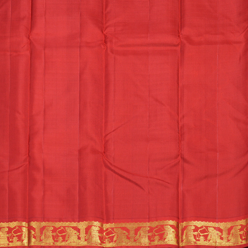 Hayagrivas Bottle Green Handloom Kanjivaram Silk Saree with Red Border KBD2060C5-11
