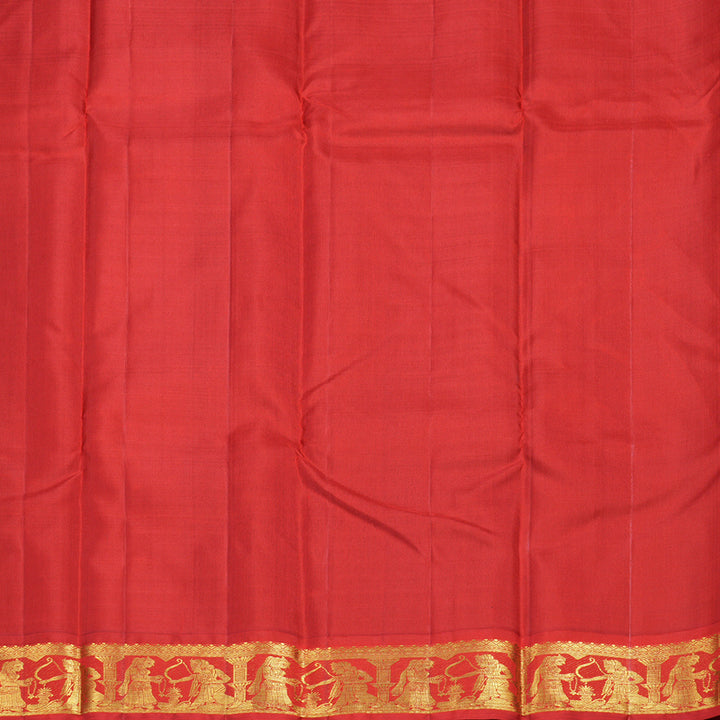 Hayagrivas Bottle Green Handloom Kanjivaram Silk Saree with Red Border KBD2060C5-11