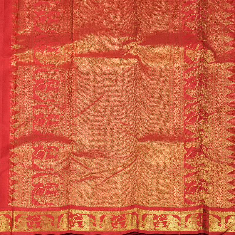 Hayagrivas Bottle Green Handloom Kanjivaram Silk Saree with Red Border KBD2060C5-11