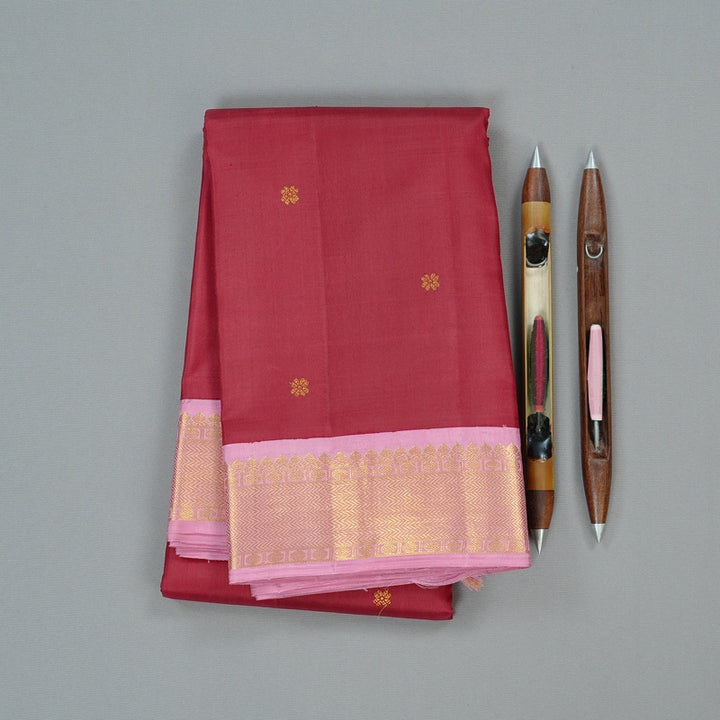 Hayagrivas Handloom Kanjivaram Silk Saree in Royal Maroon KBD2060C5-5