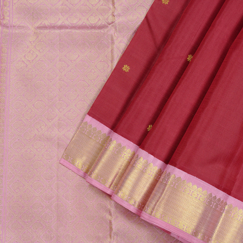 Hayagrivas Handloom Kanjivaram Silk Saree in Royal Maroon KBD2060C5-5
