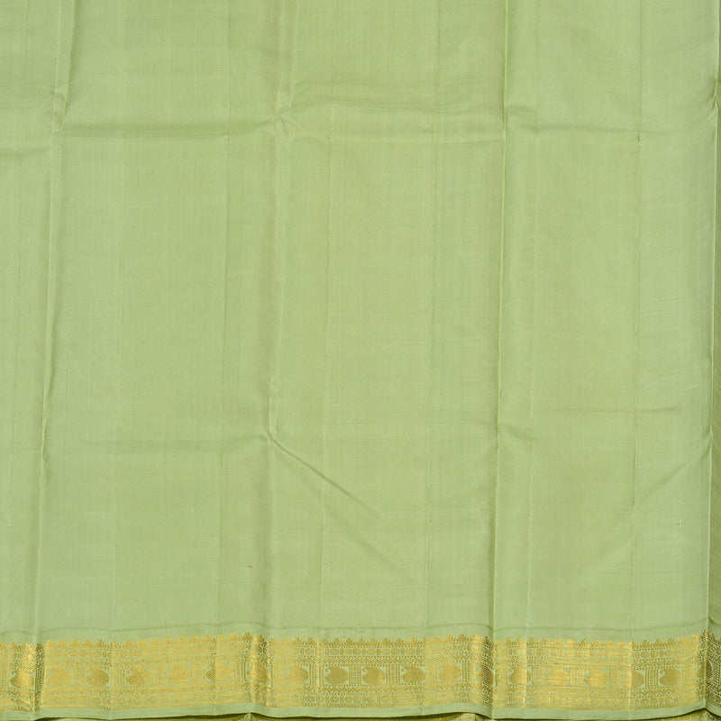 Hayagrivas Blue Handloom Kanjivaram Silk Saree with Light Elaichi Green Border KBD2060C5-7