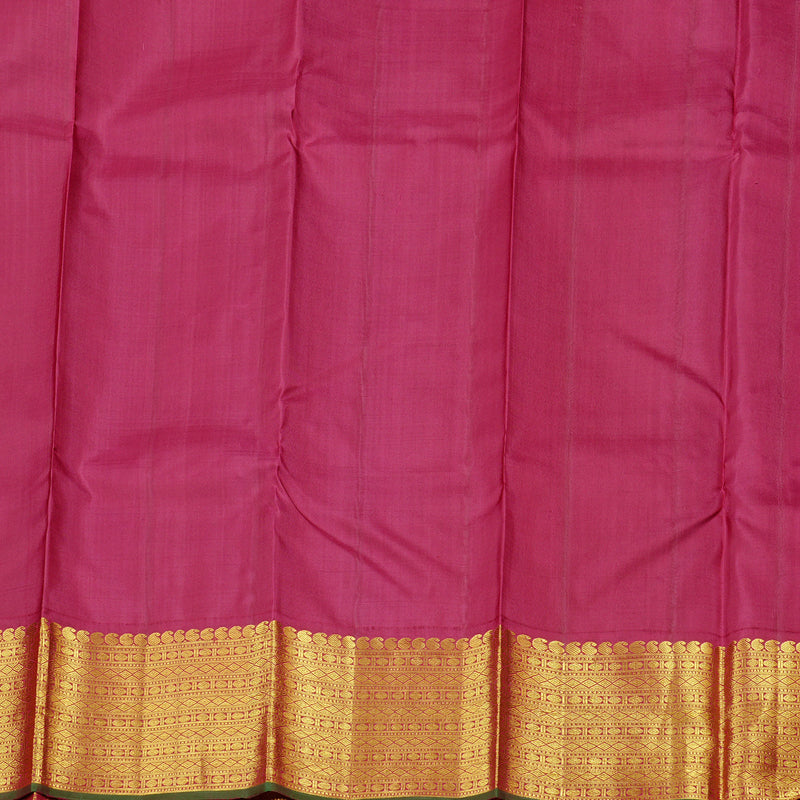 Hayagrivas Handloom Kanjivaram Silk Saree in Radiant Bottle Green KBD2060C7-4