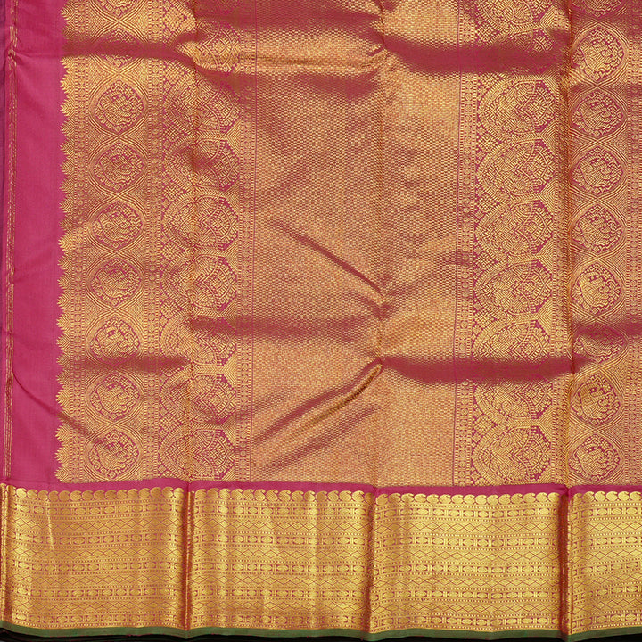 Hayagrivas Handloom Kanjivaram Silk Saree in Radiant Bottle Green KBD2060C7-4