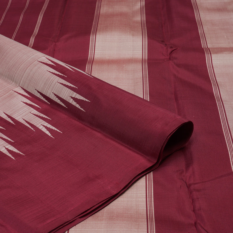 Hayagrivas Onion Pink Handloom Kanjivaram Silk Saree with Maroon Border KBD2064C4-4