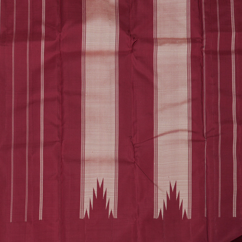 Hayagrivas Onion Pink Handloom Kanjivaram Silk Saree with Maroon Border KBD2064C4-4