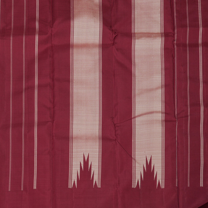 Hayagrivas Onion Pink Handloom Kanjivaram Silk Saree with Maroon Border KBD2064C4-4