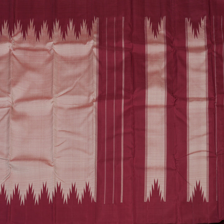 Hayagrivas Onion Pink Handloom Kanjivaram Silk Saree with Maroon Border KBD2064C4-4